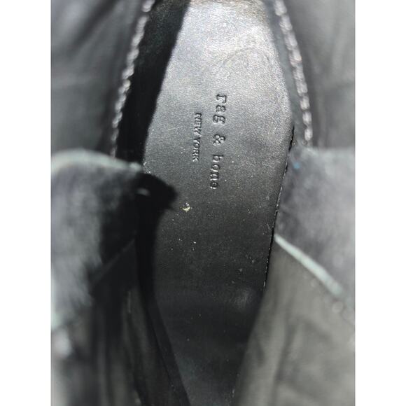 RAG & BONE WOMEN’S NOELLE BLACK LEATHER PEEP TOE BOOTIES – US SIZE 9 - Picture 10 of 11